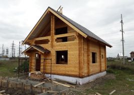 Двухэтажная баня с балконом, 79м2, с. Санниково